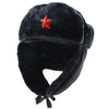 Soviet Army Military Badge Russia Ushanka Bomber Hats Pilot Trapper trooper Hat Winter Faux Rabbit Fur Earflap Men Snow Caps