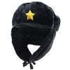 Soviet Army Military Badge Russia Ushanka Bomber Hats Pilot Trapper trooper Hat Winter Faux Rabbit Fur Earflap Men Snow Caps