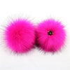False Hairball Hat Ball Pom Pom Handmade DIY Artificial Wool Ball Wholesale Cap Accessories Faux Fox Fur PomPom With Buckle