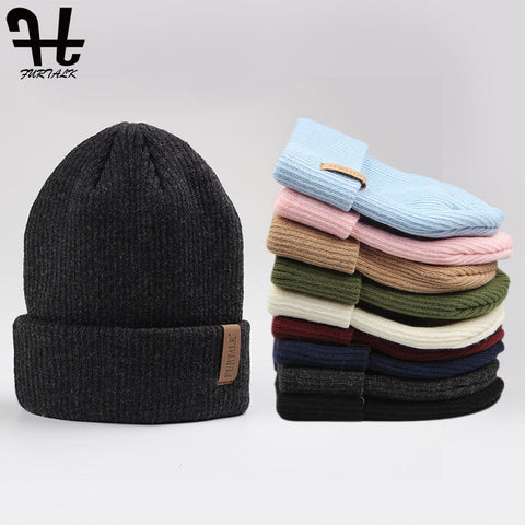 FURTALK Womens Beanie Hat Autumn Women Wool Knit Beanie Hat Cuff Beanie Watch Cap for Girls Spring Skull Hats for Female 2019